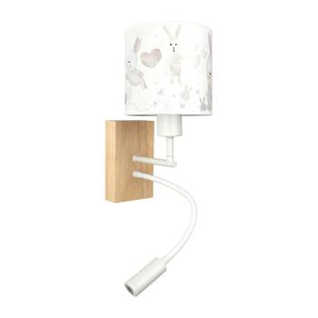 BRILAGI - LED Flex. lámpa BOBO WOOD 1xE27/25W/230V + LED/3W tölgy/fehér/nyuszik BG1565+BG5584 kép