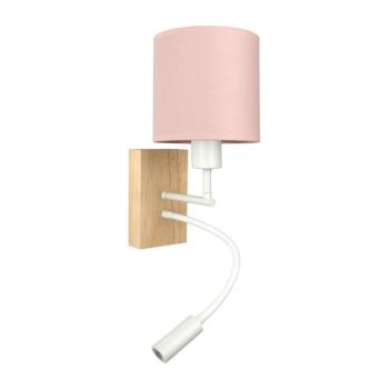 BRILAGI - LED Flex. lámpa BOBO WOOD 1xE27/25W/230V + LED/3W tölgy/fehér/rózsaszín BG1565+BG5582 kép