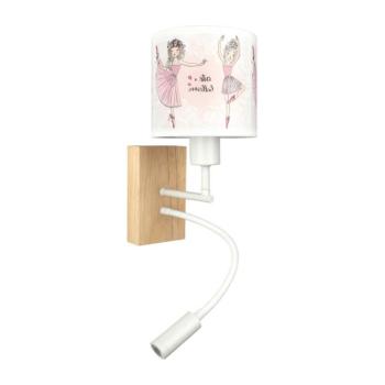 BRILAGI - LED Flex. lámpa BOBO WOOD 1xE27/25W/230V + LED/3W tölgy/fehér/rózsaszín/csomag BG1565+BG5591 kép