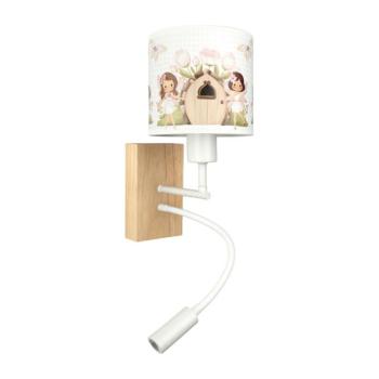 BRILAGI - LED Flex. lámpa BOBO WOOD 1xE27/25W/230V + LED/3W tölgy/fehér/rózsaszín/tündérfények BG1565+BG5586 kép