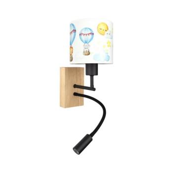 BRILAGI - LED Flex. lámpa BOBO WOOD 1xE27/25W/230V + LED/3W tölgy/fekete/fehér/állat. BG1564+BG5583 kép