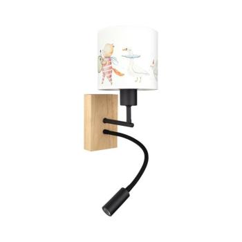 BRILAGI - LED Flex. lámpa BOBO WOOD 1xE27/25W/230V + LED/3W tölgy/fekete/fehér/állatmintás. BG1564+BG5576 kép