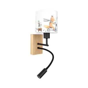 BRILAGI - LED Flex. lámpa BOBO WOOD 1xE27/25W/230V + LED/3W tölgy/fekete/fehér/állatmintás BG1564+BG5578 kép