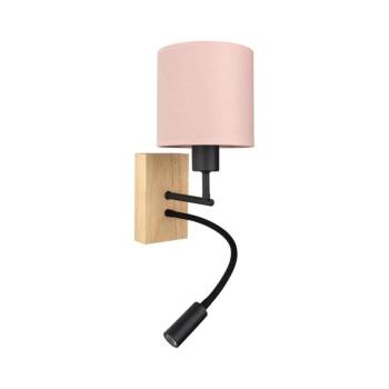 BRILAGI - LED Flex lámpa BOBO WOOD 1xE27/25W/230V + LED/3W tölgy/fekete/rózsaszín BG1564+BG5582 kép