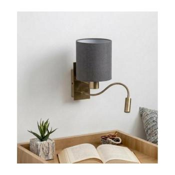 BRILAGI - LED flexibilis fali lámpa NUBILA 1xE27/25W/230V + beépített LED/3W, sárgaréz/világosszürke BG1557+BG2454 kép