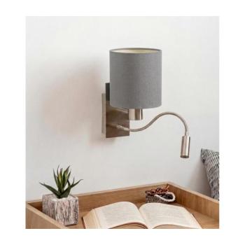 BRILAGI - LED flexibilis falra szerelhető lámpa NUBILA 1xE27/25W/230V+LED/3W króm/világosszürke BG1556+BG2454 kép