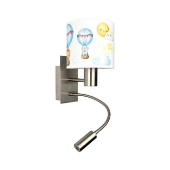 BRILAGI - LED flexibilis lámpa BOBO 1xE27/25W/230V + LED/3W m. króm/fehér/állatmintás BG1556+BG5583 kép