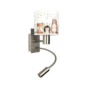 BRILAGI - LED flexibilis lámpa BOBO 1xE27/25W/230V + LED/3W m. króm/fehér/állatmintás BG1556+BG5587 kép