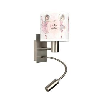 BRILAGI - LED flexibilis lámpa BOBO 1xE27/25W/230V + LED/3W matt króm/fehér/rózsaszín/csomag. BG1556+BG5591 kép