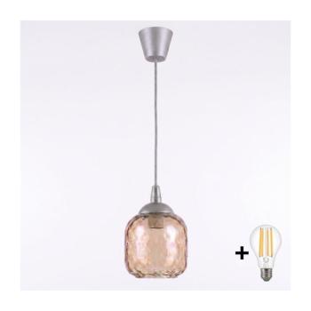 BRILAGI - LED függeszték kábelen GLASS 1xE27/60W/230V Ø 14 cm ezüst/füstbarna NSTK7703+TK8612A kép