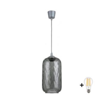 BRILAGI - LED függeszték kábelen R GLASS 1xE27/60W/230V átm. 14 cm ezüst/füstszürke NSTK7501+TK8612A kép