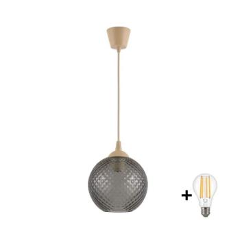 BRILAGI - LED függeszték kábelen R GLASS 1xE27/60W/230V Ø 18 cm bézs/füstszürke NSTK7466+TK8619A kép