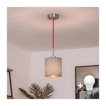 BRILAGI - LED függeszték zsinóron NUBILA 1xE27/60W/230V átm. 14 cm piros/szürke EG32516+BG1582 kép