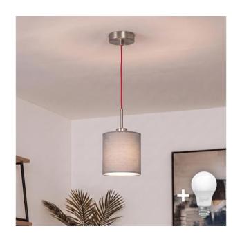 BRILAGI - LED függeszték zsinóron NUBILA 1xE27/60W/230V átm. 14 cm piros/világosszürke EG32516+BG2454 kép