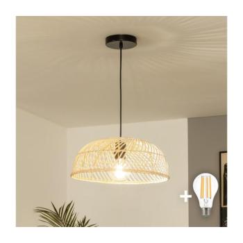 BRILAGI - LED függőlámpa zsinóron CERIA BOHO 1xE27/40W/230V átm. 40 cm rattan BG3987+EG781131 kép