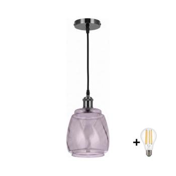 BRILAGI - LED függőlámpa zsinóron RETRO GLASS 1xE27/60W/230V Ø 26 cm fekete/füstszürke NSTK7417+AI0177 kép