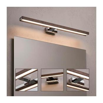BRILAGI -LED Fürdőszobai LED tükörvilágítás 3 az 1-ben WOODY MIRROR LED/12W/230V IP44 króm/tölgy-dió 8590828018216 kép