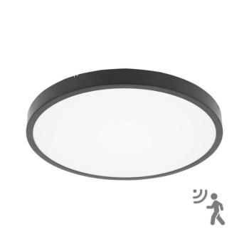 BRILAGI-LED fürdőszobai mennyezeti lámpa érzékelővel ZENNA LED/18W/230V átm. 29,5 cm IP44 antracit BRW3090-18W/HF/AN kép