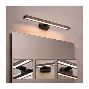 BRILAGI - LED fürdőszobai tükör 3 az 1-ben WOODY MIRROR LED/12W/230V IP44 fekete/tölgy/dió 8590828018230 kép