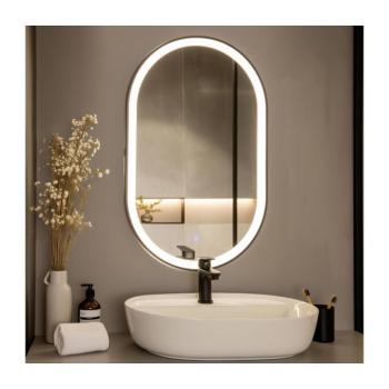 BRILAGI-LED Fürdőszobai tükör CANZO LED/25W/230V 50x80 cm fekete IP44 CRI 90 dimmelhető + CCT FG-MIR-0010-8050 kép