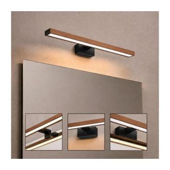BRILAGI-LED Fürdőszobai tükörvilágítás 3 az 1-ben WOODY MIRROR LED/12W/230V 60 cm IP44 fekete/tölgy 8590828039273 kép