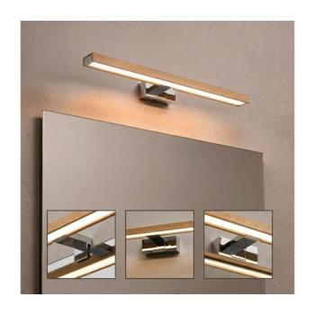BRILAGI-LED Fürdőszobai tükörvilágítás 3 az 1-ben WOODY MIRROR LED/12W/230V 60 cm IP44 króm/tölgy 8590828039266 kép