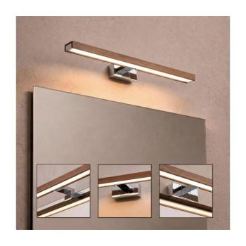 BRILAGI-LED Fürdőszobai tükörvilágítás 3 az 1-ben WOODY MIRROR LED/12W/230V IP44 króm/tölgy cseresznye 8590828018209 kép