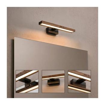 BRILAGI-LED Fürdőszobai tükörvilágítás 3 az 1-ben WOODY MIRROR LED/8W/230V 40 cm IP44 fekete/tölgy 8590828039242 kép
