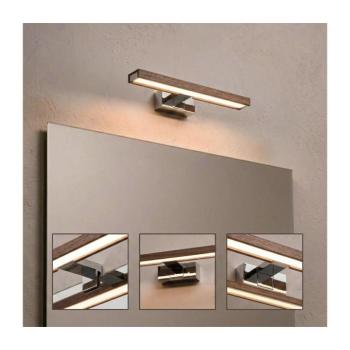 BRILAGI-LED Fürdőszobai tükörvilágítás 3 az 1-ben WOODY MIRROR LED/8W/230V IP44 króm/tölgy-dió 8590828018155 kép