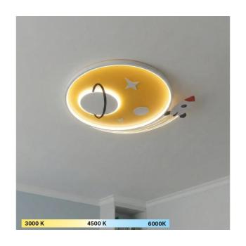 BRILAGI - LED gyermek mennyezeti lámpa STARSHIP, 64W, 230V, 3000/4500K, sárga BR1878/3 kép
