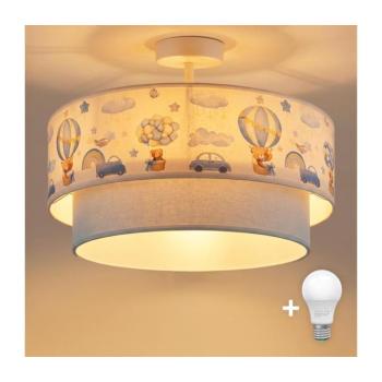 BRILAGI-LED Gyermek plafonlámpa BOBO 1xE27/60W/230V átm.40cm krém./kék/maci. 8590828051237