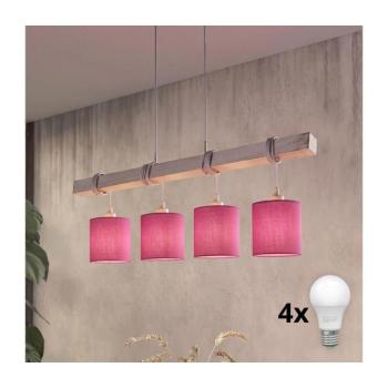 BRILAGI - LED kábelen függesztett csillár NUBILA 4xE27/60W/230V szürke/rózsaszín 1xEG49927A+4xBG1577