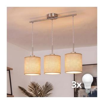 BRILAGI - LED kábeles csillár NUBILA 3xE27/60W/230V világosbarna EG32521+3xBG1584 kép