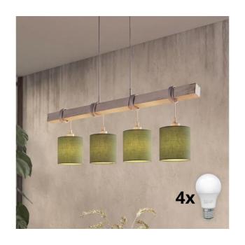 BRILAGI - LED kábeles csillár NUBILA 4xE27/60W/230V szürke/zöld 1xEG49927A+4xBG1576 kép