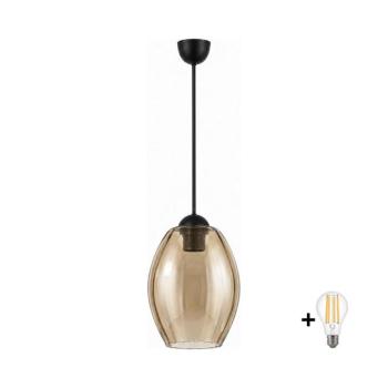 BRILAGI - LED kábeles csillár R GLASS 1xE27/60W/230V Ø 17 cm fekete/füstszínű bézs NSTK7499+AI3165 kép