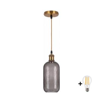 BRILAGI -LED kábeles függeszték RETRO GLASS 1xE27/60W/230V Ø 14 cm arany/füstszürke NSTK7501+AI0178 kép