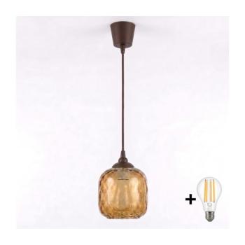 BRILAGI - LED kábeles függőlámpa R GLASS 1xE27/60W/230V átm. 14 cm barna/füstbarna NSTK7703+TK8611A kép