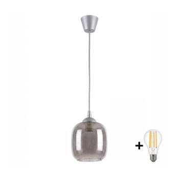 BRILAGI - LED kábellel függesztett csillár R GLASS 1xE27/60W/230V átmérő 14 cm ezüst/füstszürke NSTK7758+TK8612A kép