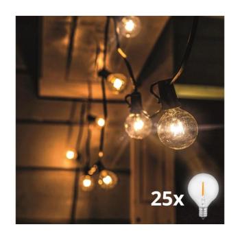 BRILAGI - LED kültéri dekorációs fényfüzér GIRLANDA 25xE12 20m fekete IP44 meleg fehér WO794-OEM2 kép