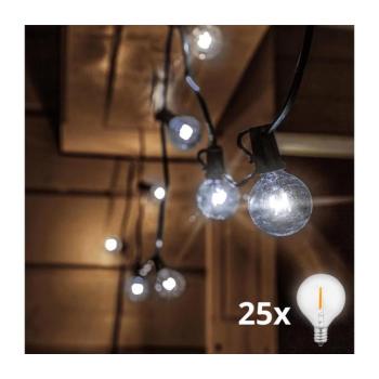BRILAGI - LED kültéri dekorációs fényfüzér GIRLANDA 25xE12 20m IP44 hideg fehér WO794-OEM1 kép