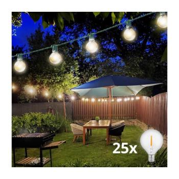 BRILAGI -LED Kültéri dekorációs fényfüzér GIRLANDA 25xE12 20m zöld IP44 meleg fehér WO794-G-OEM1 kép