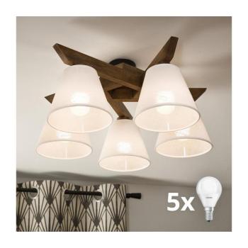 BRILAGI - LED mennyezeti lámpa ANTHONY 5xE14/40W/230V diófa/fehér 8590828610786