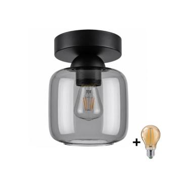 BRILAGI - LED mennyezeti lámpa R GLASS 1xE27/60W/230V átm. 14 cm fekete/füstszürke BG3988+NSTK7758 kép