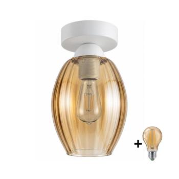 BRILAGI - LED mennyezeti lámpa R GLASS 1xE27/60W/230V átm. 17 cm fehér/füstbézs BG3991+NSTK7499 kép