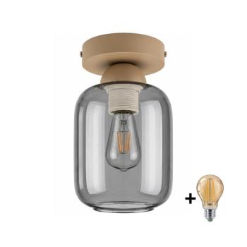 BRILAGI - LED mennyezeti lámpa R GLASS 1xE27/60W/230V Ø 14 cm bézs/füstszürke BG3994+NSTK7757 kép
