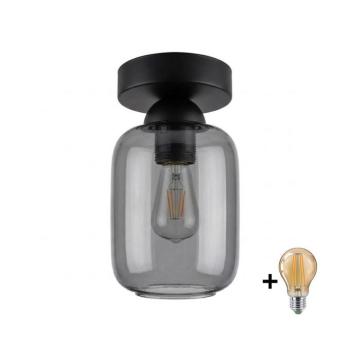 BRILAGI - LED mennyezeti lámpa R GLASS 1xE27/60W/230V Ø 14 cm fekete/füstszürke BG3988+NSTK7757 kép