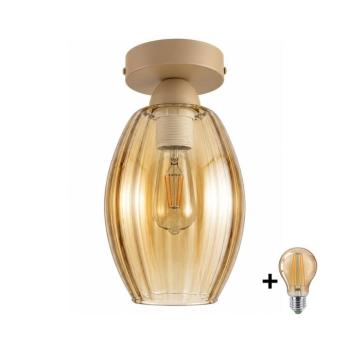 BRILAGI -LED Mennyezeti lámpa R GLASS 1xE27/60W/230V Ø 17 cm bézs/füstös bézs BG3994+NSTK7499 kép