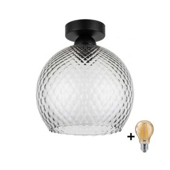 BRILAGI - LED mennyezeti lámpa R GLASS 1xE27/60W/230V Ø 25 cm fekete/füstszürke BG3988+NSTK7486 kép