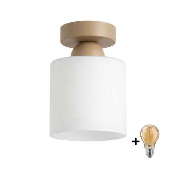BRILAGI - LED mennyezeti lámpa RETRO GLASS 1xE27/60W/230V átm. 10 cm bézs/fehér BG3994+NSTK7006 kép