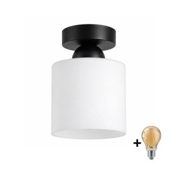 BRILAGI - LED mennyezeti lámpa RETRO GLASS 1xE27/60W/230V átm. 10 cm fekete/fehér BG3988+NSTK7006 kép